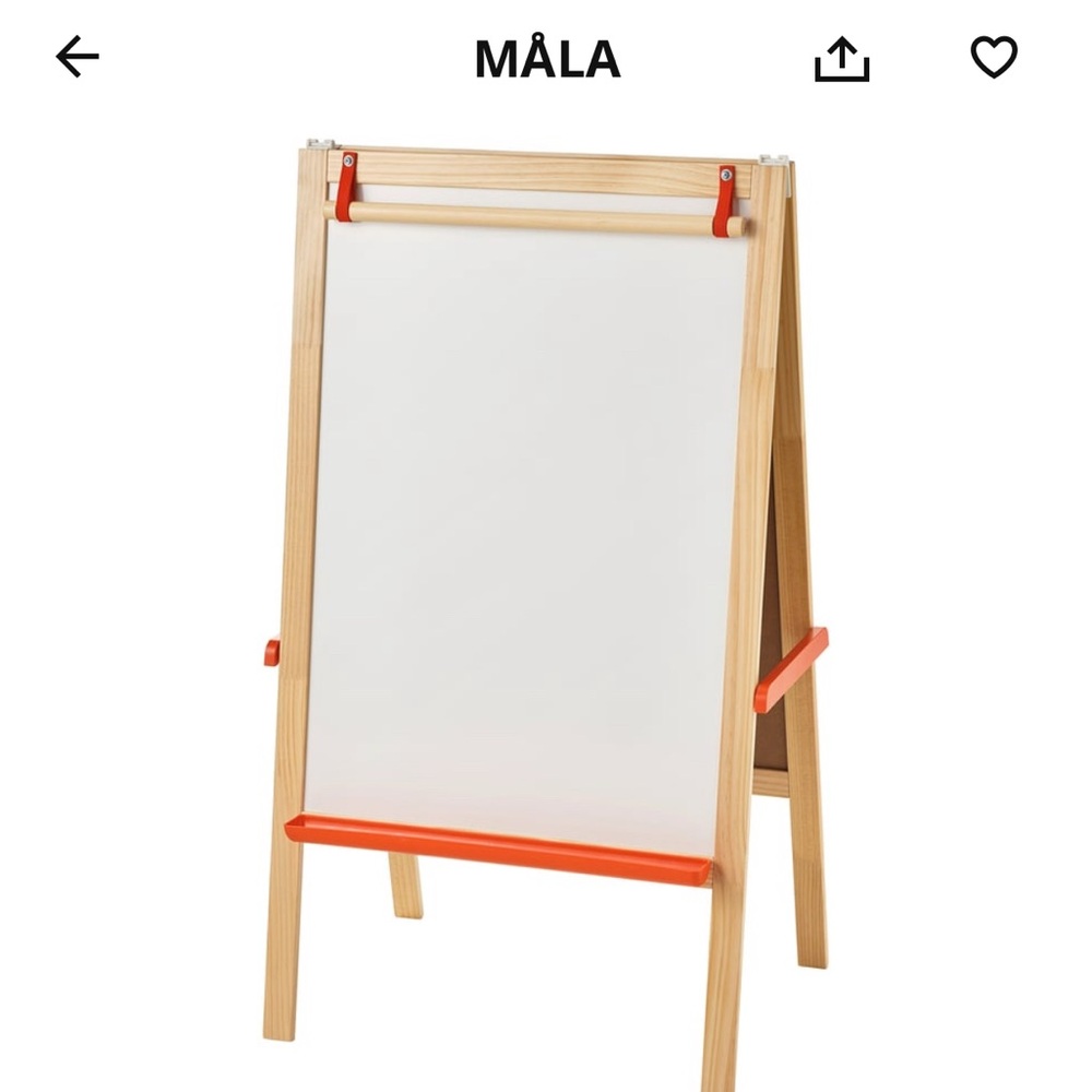 IKEA MÅLA Kids Easel with Red Accents